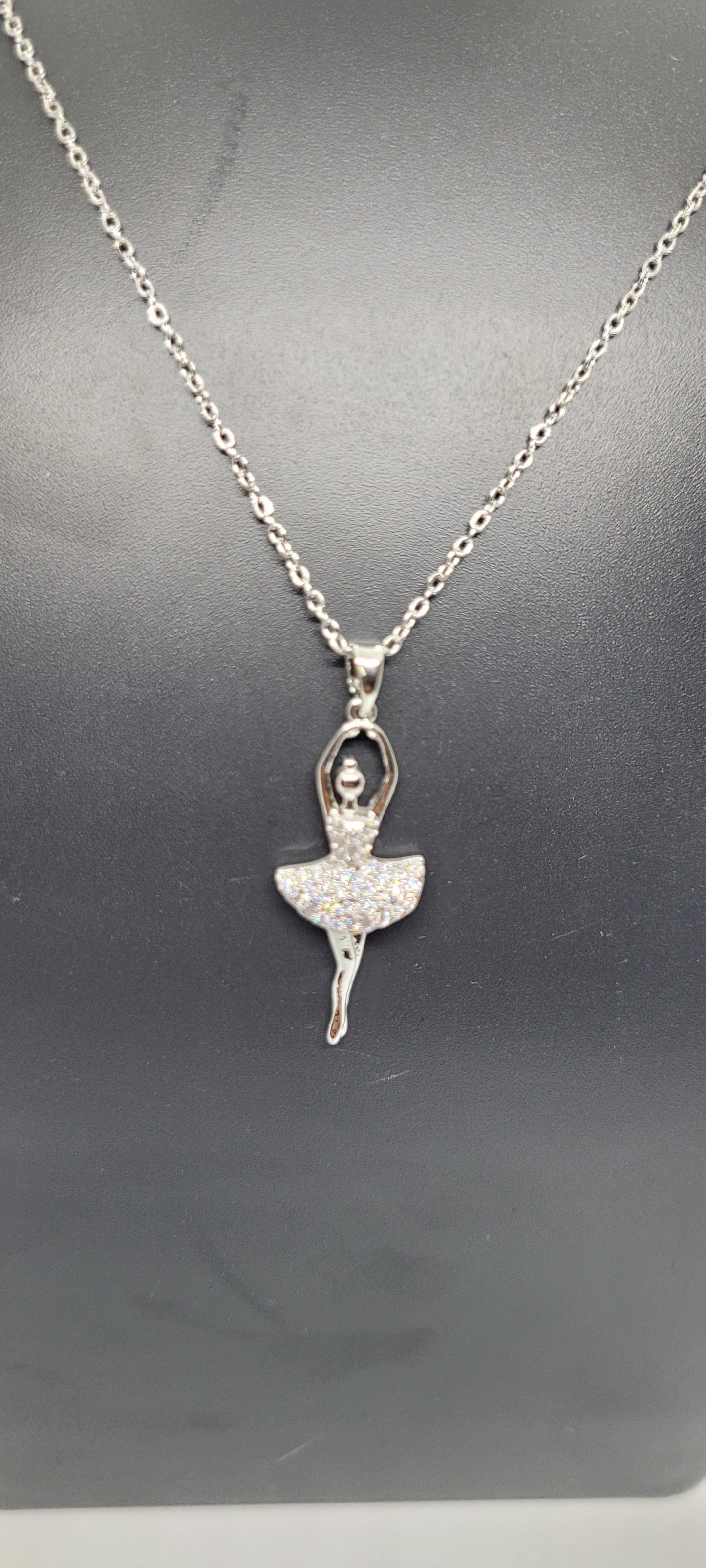 Silver Chain with Dancing Girl Locket, with American Diamonds