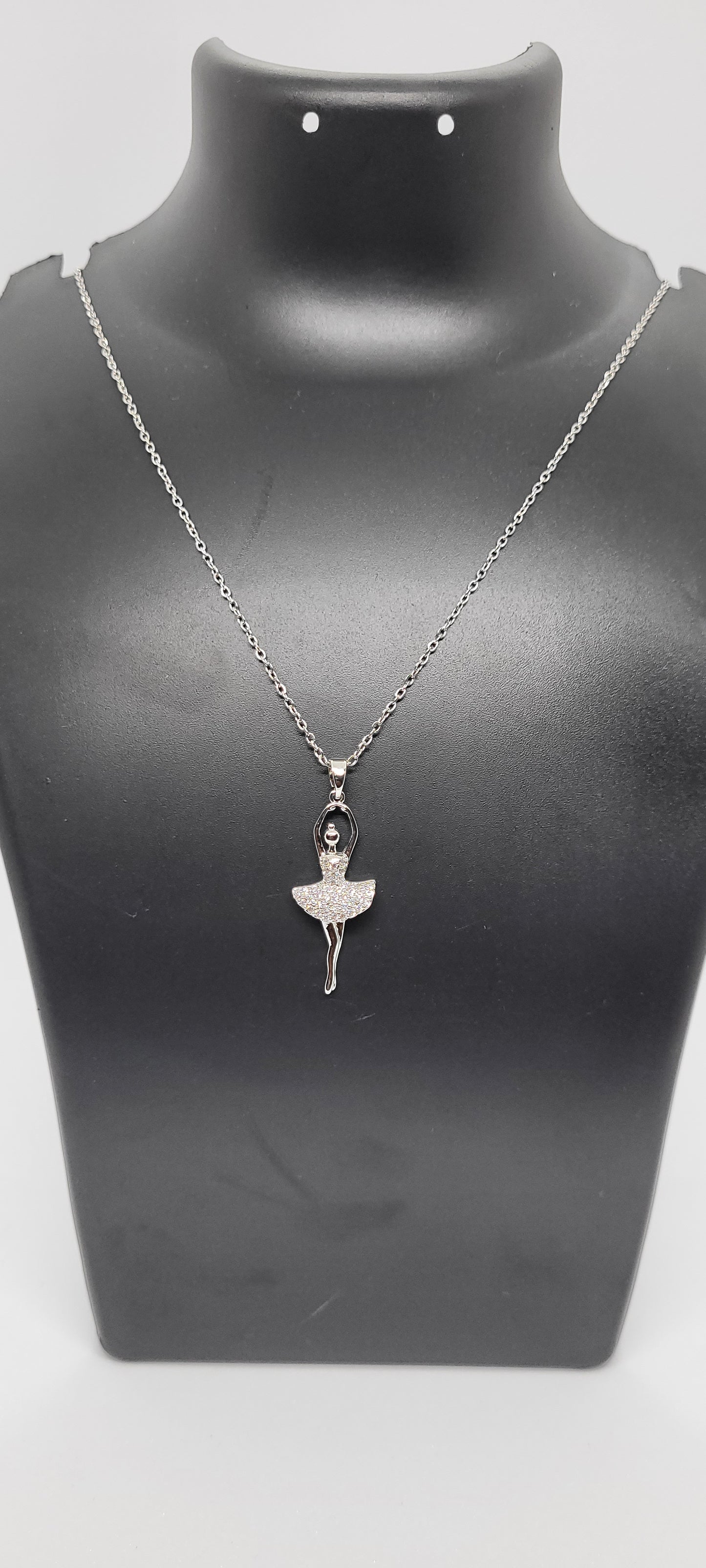 Silver Chain with Dancing Girl Locket, with American Diamonds